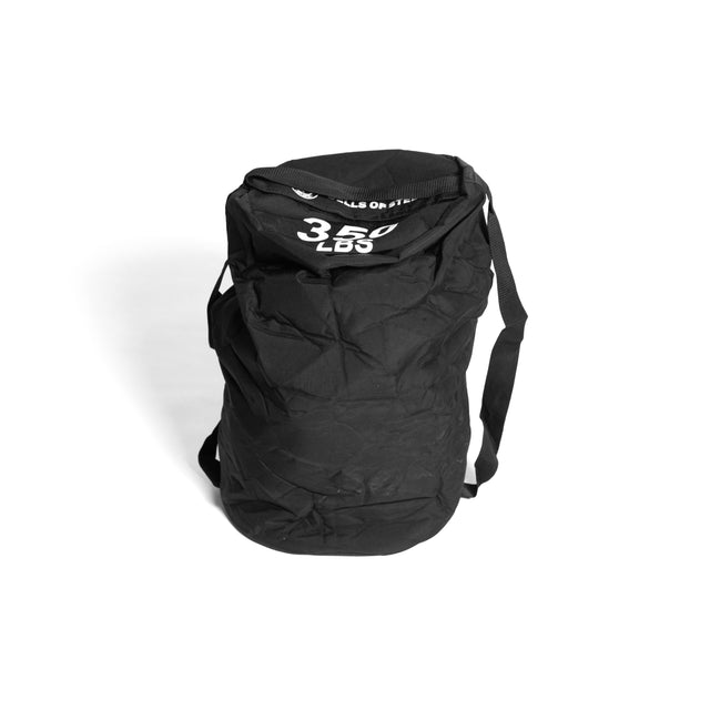 The Bells of Steel Fitness Sandbags, large size in black with "350 LBS" printed in white on the front, are built for durability and shown upright on a white background.