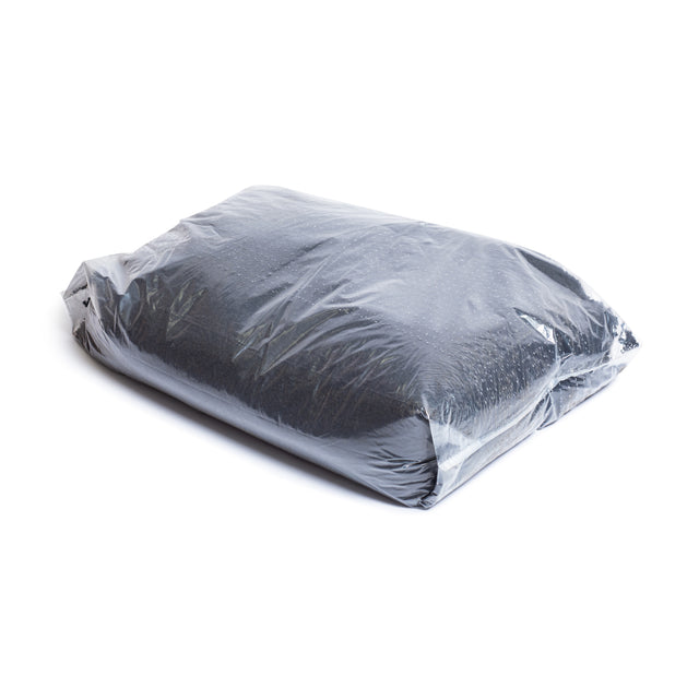 A 40lb bag of Bells of Steel Recycled Tire Rubber Crumb Filler, containing dark, granular material made from recycled tires, is displayed on a white background.