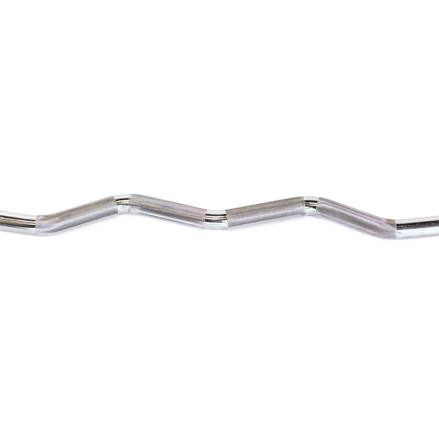 A close-up of the Bells of Steel Double Hook EZ Curl Bar Cable Attachment, featuring knurled grips and angled bends for joint-friendly, effective weightlifting and strength training on cable machines.