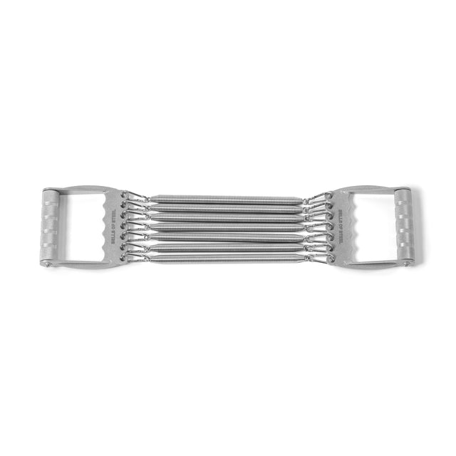 The Bells of Steel Chest Expander is a bodybuilding classic with five adjustable springs and textured handles, ideal for strength training and lean muscle building.
