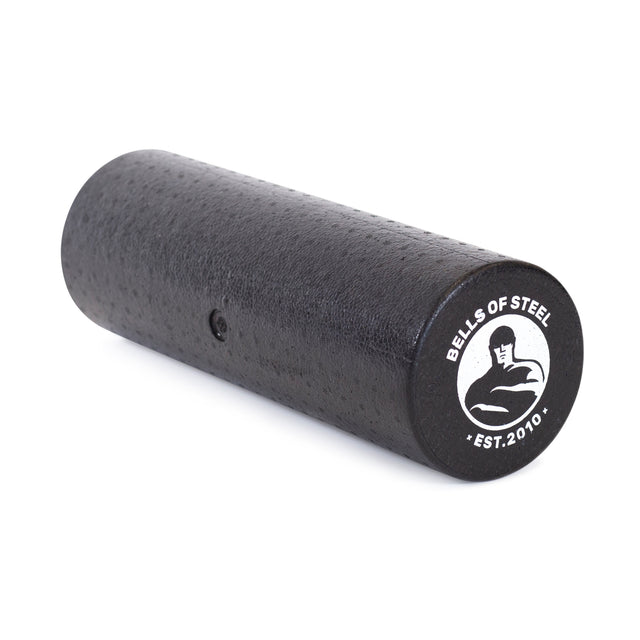 The Bells of Steel Foam Roller features a high-density, textured design and displays the brand logo with "EST. 2010" in white—perfect for post-workout recovery and self-myofascial release.