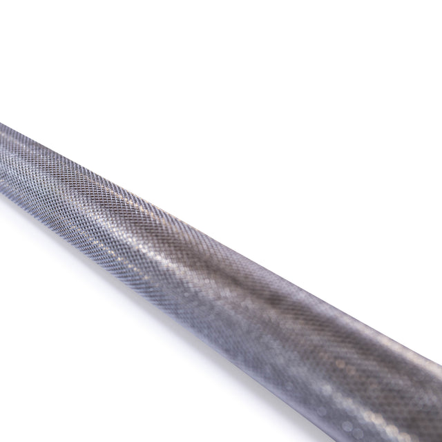 Close-up of the Bells of Steel Double Hook Straight Bar Cable Attachment on a white background, highlighting its detailed knurled grip pattern—perfect for barbell-style cable exercises.
