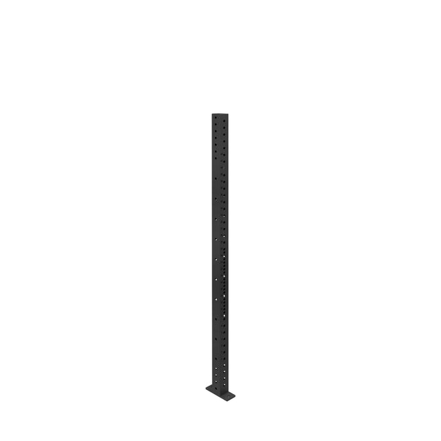 The Bells of Steel Hydra Vertical Uprights are tall, black metal racks featuring multiple evenly spaced holes along their length, standing upright on a flat rectangular base against a plain white background.