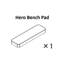 An isometric black and white diagram of a rectangular spare part labeled “Hero Pad Spare Parts” from Bells of Steel (quantity: 1).