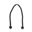 The Bells of Steel Extra Long Tricep Rope Extension (137cm) is a black braided cable machine attachment with rubber ends and a central metal ring, ideal for tricep pushdowns and extensions in strength training.