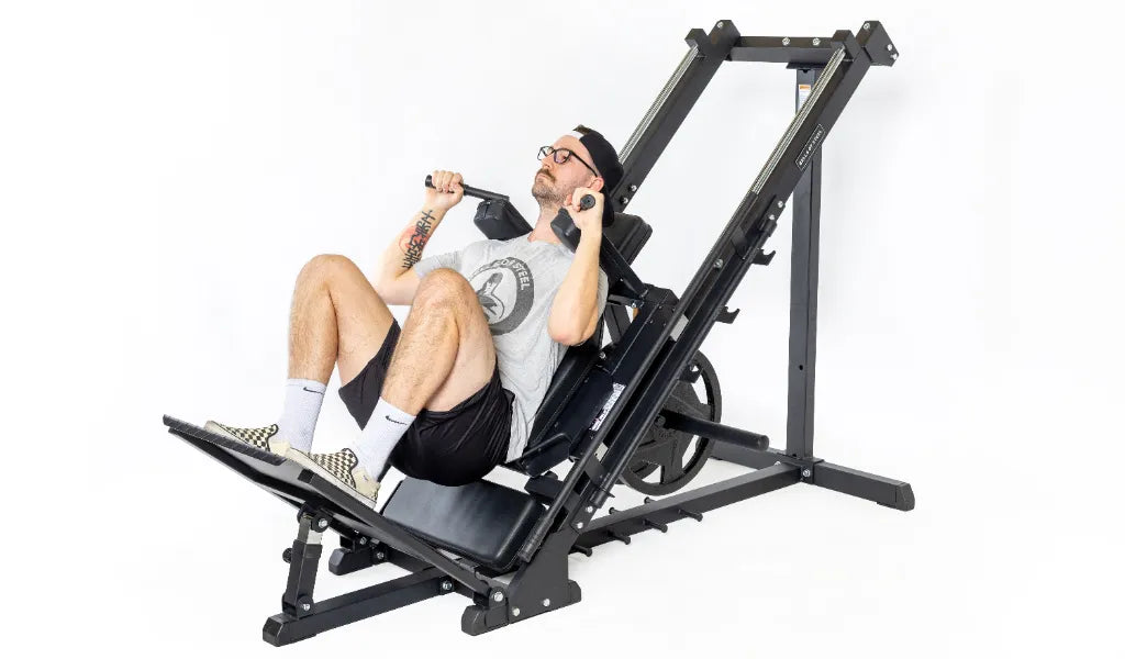 Squat machine in gym hotsell