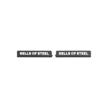 Two black Deadlift Platform Single Layer Centre Connections from Bells of Steel are side by side on a white background. Each modular metal piece features a small inward notch on one side, allowing for single-layer platform connection.