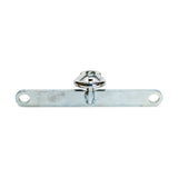 The Bells of Steel 2 to 1 Cable Attachment Adapter features a metal bracket with two holes at each end and a central swivel caster, designed for use with Cable Towers, shown against a white background.