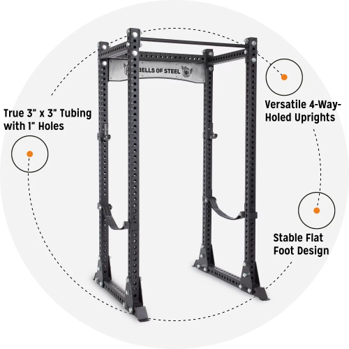 Manticore Flat Foot Power Rack Builder (3" x 3", 1" Holes)