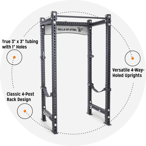 Manticore Four Post Power Rack Builder (3" x 3", 1" Holes)