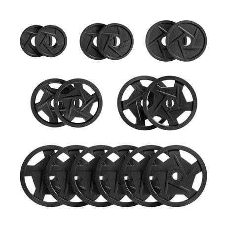 Black Mighty Grip Olympic Weight Plates - 425 LB Set