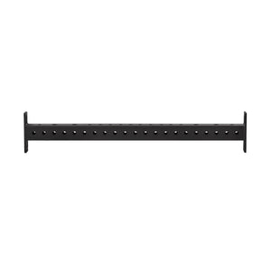 Bells of Steel's Hydra Crossmembers feature a black metal bar with evenly spaced weight plate holes along its length, making it perfect for enhancing your Hydra Rack setup or securing in a power rack, isolated on a white background.