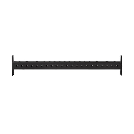 Bells of Steel's Hydra Crossmembers feature a black metal bar with evenly spaced weight plate holes along its length, making it perfect for enhancing your Hydra Rack setup or securing in a power rack, isolated on a white background.