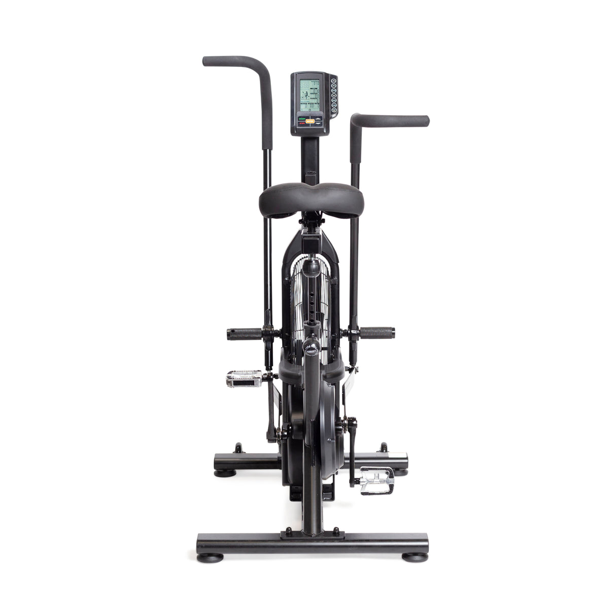 A sleek black Residential Air Bike with adjustable seat and handlebars, perfect for home workouts