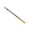 The Bells of Steel Alex Leonidas Onyx Bar is a black and gold power bar with a durable Cerakote finish, knurled grips, and rotating sleeves, inspired by the original Onyx Bar, shown isolated on a white background.