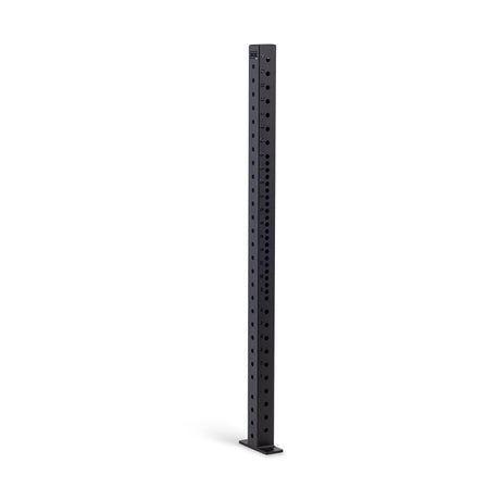 The Bells of Steel Hydra Vertical Uprights are tall, black metal rack components with a 3x3 inch profile and multiple evenly spaced holes, designed for modular gym and fitness racks.