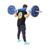 Male athlete lifting barbell with Barbell Pads with Straps