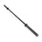 A Bells of Steel Powerlifting Bar, crafted from black metal and isolated on a white background, features aggressive knurling in the central textured grip area and smooth rotating sleeves on both ends for weight plates—making it an ideal powerlifting bar designed to meet IPF specifications.