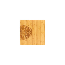 The Bells of Steel Deadlift Platform Bamboo Insert (Right) is a square bamboo coaster featuring part of a circular logo with partial text and lines, shown on a white background—ideal as an insert for your modular platform.
