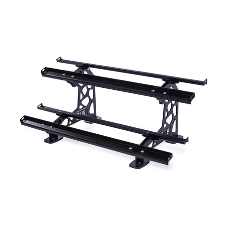Frontal View of Commercial Interchangeable Weight Rack