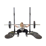 Female athlete doing weightlift using Dead Bounce Conflict Bumper Plates