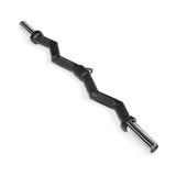 The Bells of Steel Fat Bar - Olympic Curl Bar Cable Attachment features angled grips and chrome sleeves, ideal for weightlifting, strength training, and enhancing grip strength.