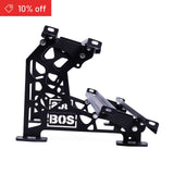 Bells of Steel Commercial Interchangeable Weight Rack black metal bracket with geometric cutouts, displayed on white. Perfect for mounting swappable storage in home gyms. Red tag at top left shows “10% off” with price icon.