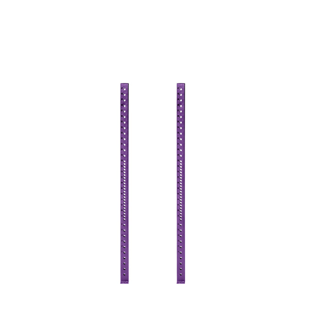 Hydra Vertical Uprights by Bells of Steel are two tall, purple metal supports with evenly spaced holes, set against a white background.