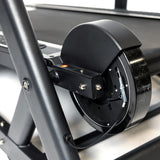 close up of the magnetic resistance wheel on the dreadmill 