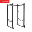The Bells of Steel Hydra Flat Foot Power Rack Builder (3" x 3", ⅝" Holes) in black is displayed on a white background. A red banner with a price tag icon reads "10% off"—ideal for upgrading your home gym.