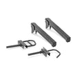 Two black Bells of Steel Lever Arms Rack Attachments, each with multiple adjustment holes and included space-saving attachments, designed for gym equipment setups, displayed on a white background.