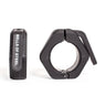 Two black Bells of Steel Magnetic Clamp Collars, one upright and one flat with the clamp lever open, are shown against a white background. These barbell collars securely hold weight plates in place.