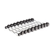 A row of Bells of Steel Fixed Barbells - Easy Curl with weights attached, arranged neatly in increasing order to suit any home gym, featuring a zigzag shape and perfectly aligned on a white background.