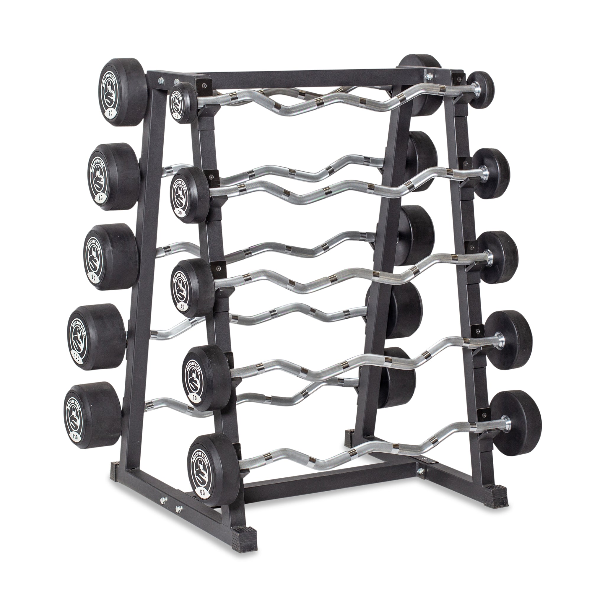 Fixed Barbells Curled Handle Bells of Steel