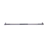 The Bells of Steel Double Hook Straight Bar Cable Attachment, featuring textured grips and angled ends, is attached to a cable machine against a white background—ideal for elevating your barbell workouts.