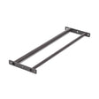 The Bells of Steel Fat/Skinny Pull Up Bar features two parallel metal rods joined by flat plates with four mounting holes at each end, forming an open rectangular power rack frame.