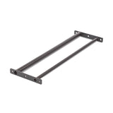 The Bells of Steel Fat/Skinny Pull Up Bar features two parallel metal rods joined by flat plates with four mounting holes at each end, forming an open rectangular power rack frame.