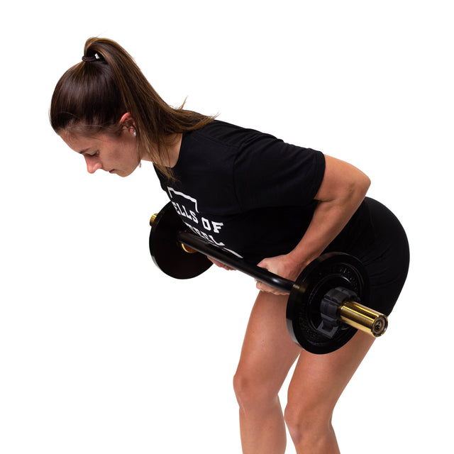 Athlete using tricep bar for strength training