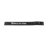 The Bells of Steel Lever Belt is a black powerlifting belt with a secure buckle, featuring "BELLS OF STEEL" text and a white logo—perfect for reliable support during heavy lifts.