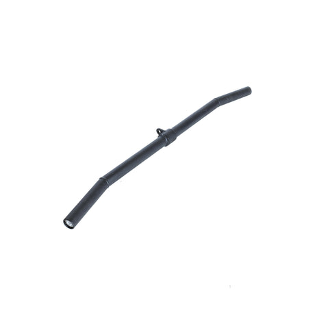 The Bells of Steel Fat Bar - Lat Pulldown Bar is a black, straight handlebar with slight rises at both ends, designed to improve grip strength, shown on a white background.