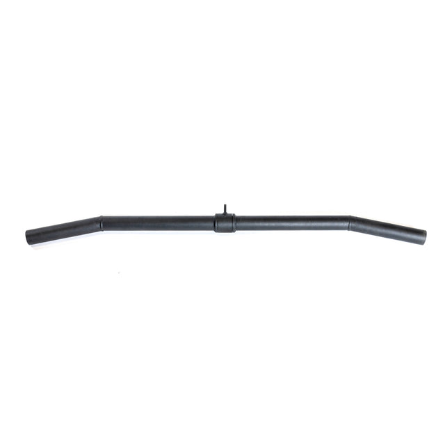 The Bells of Steel Fat Bar - Lat Pulldown Bar is a straight black handlebar with angled ends, shown on a white background—perfect for enhancing grip strength.