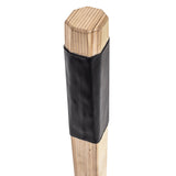 The Bells of Steel Meat Hook Deadlift Jack is a rectangular wooden post with a black protective sleeve around its center, resembling a portable weight plate jack, displayed against a white background.