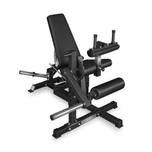 Bells of Steel Legacy Leg Extension / Hamstring Curl Machine - Plate Loaded featuring an adjustable backrest and padded rollers.