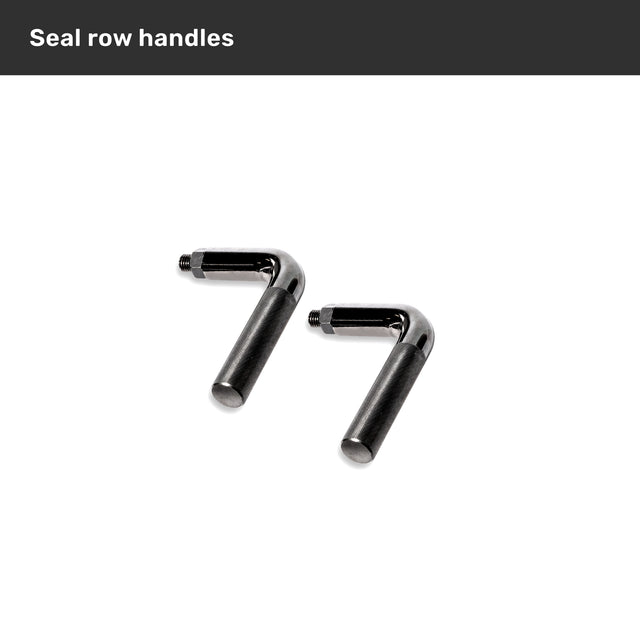 The Bells of Steel Safety Squat Bar - The SS4 features two metallic seal row handles with a right-angle design, shown as ideal squat bar attachments on a white background.
