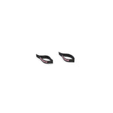 Two black fabric straps with “RECORDS” in white and red text, lying on a white background—crafted for versatility, these Human Trainer - Ripcords from Bells of Steel are ideal for a range of workouts.