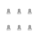 Six identical Bells of Steel Magnetic Rack Attachment Pins with rounded tops and textured bases are arranged in two rows against a white background, resembling sturdy mag pins commonly used for power racks.