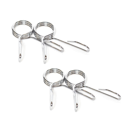 2 pairs of Spring Collars for securing weights on barbells