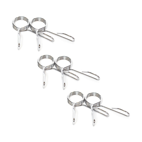 3 pairs of Spring Collars for securing weights on barbells