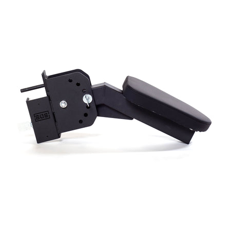 The Bells of Steel Seal Row Pad Rack Attachment is a black adjustable chest support with a mounting bracket, designed for easy chair or furniture installation. Shown on a white background.