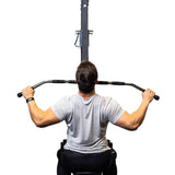 Male athlete using Revolving Lat Bar With Safety Ends 48"